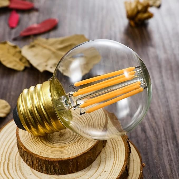 Leools Dimmable G16.5 LED Bulbs,6W E26 Edison LED Light Bulbs,Warm White 2700K,600lm,6W Equal 60 Watt,G50 Globe Light Bulb for Pendant Vintage LED Filament Edison Candle Bulb with Decorative, 6Pack.