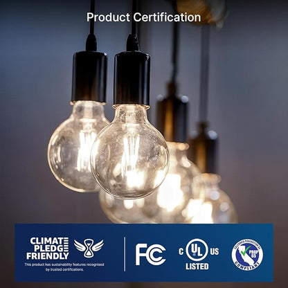 FLSNT 60W Equivalent LED Globe Candelabra Bulbs, Dimmable G16.5 LED E12 Chandelier Light Bulbs, 550LM, CRI82, 5.5W, AC 120V, 24 Pack, 5000K Daylight