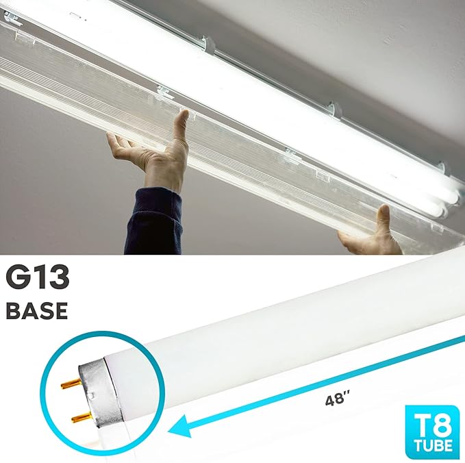 LUXRITE F32T8/835 – 32W 48 Inch T8 Fluorescent Tube Light Bulb, 3500K Natural White, 2800 Lumens, 1-Inch Diameter (Not T12), G13 Bi-Pin Base, 4-Pack