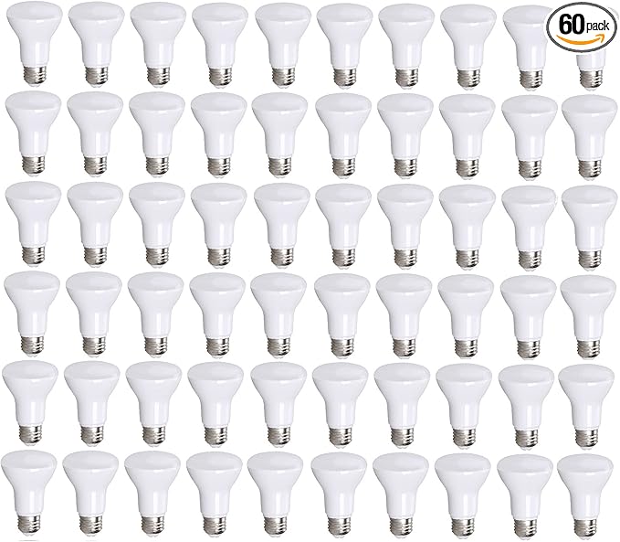 Bioluz LED 60 Pack 90 CRI BR20 LED Bulb 6W=50W 3000K Soft White Dimmable 540 Lumen Outdoor/Indoor Flood Light UL-Listed CEC Title 20 Compliant, (Br20-3K500E)