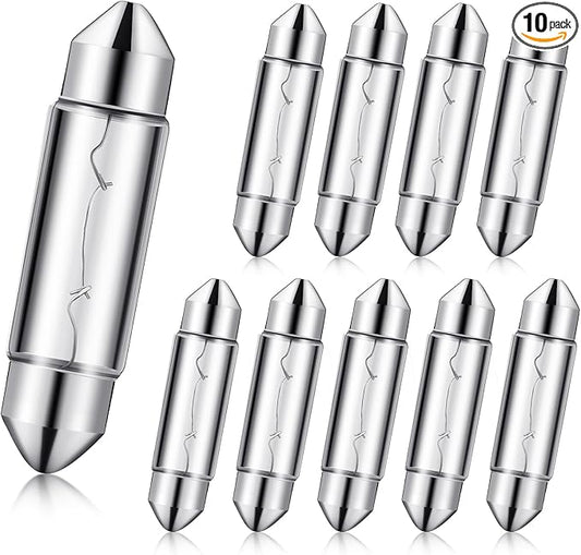 10 Pcs Xenon Festoon Light Bulb 12 Volt Xenon Bulb 39mm Under Cabinet Light for Counter Lighting and Under Cabinet Lighting in Kitchen(10 Watt)