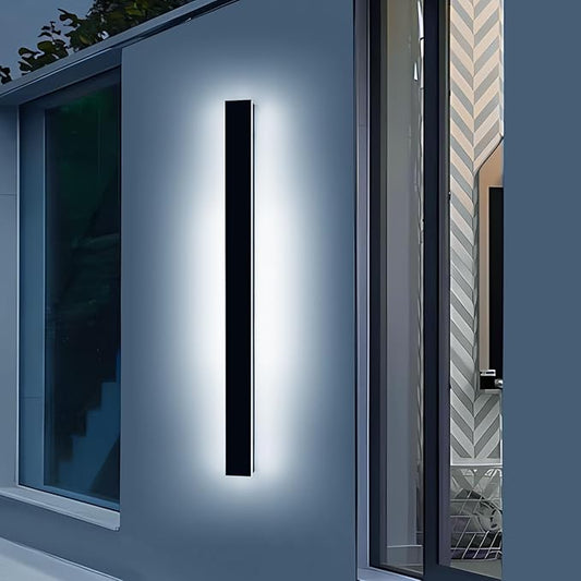 57inch Modern Outdoor Wall Sconce, LED Dimmable Wall Light 3000K-6000K with Remote Control, IP65 Waterproof, Exterior Linear Lighting Fixture for House, Patio, Garden, Yard