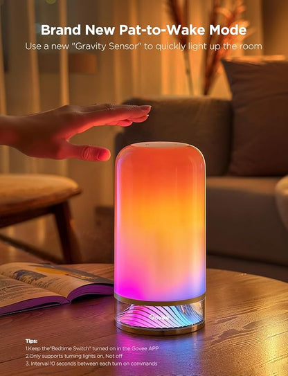 Govee RGBIC Smart Table Lamp 2, Touch Bedside Small Table Lamp Matter, Alexa Compatible, LED Desk Lamp with 64 Scene Modes, Color Changing Lamp for Bedroom Living Room Dimmable Night Light(Corded)