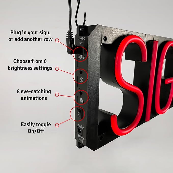SpellBrite DESSERT Sign | Treat-Related Sign with Neon Look, Green LED Light Source | 27.1" x 6.3"