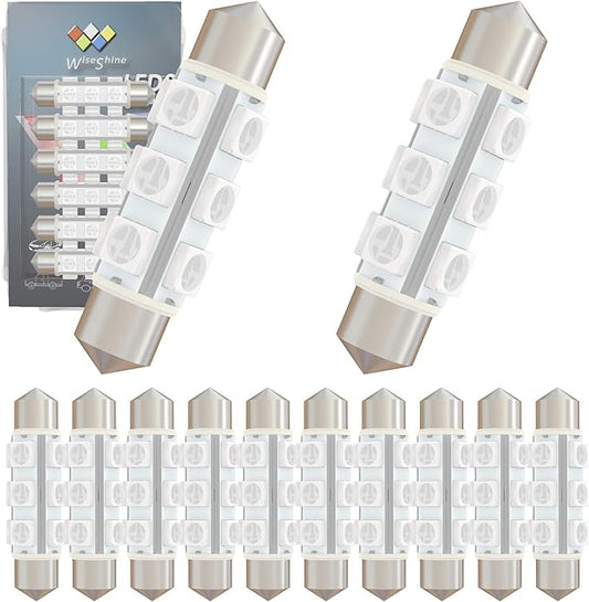 44mm DC 24V 578 LED Festoon Bulb,569 561 562 566 212-2 211-2 6413 LED Bulbs Green for Truck Interior Door Cargo Lights Non Polarity(Pack 12)