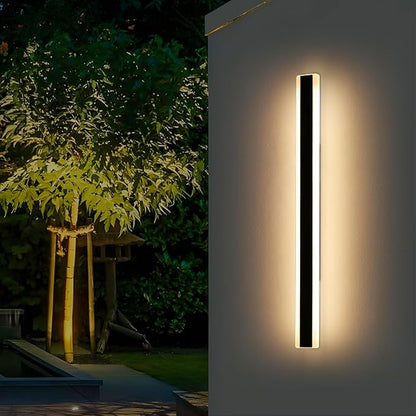 Modern Outdoor Wall Light, 59inch Long LED Wall Sconce, IP65 Waterproof, 3000K Warm White, Black Linear Exterior Lighting Fixture Garage Lamp for Porch, Patio, Garage, Shop, Garden