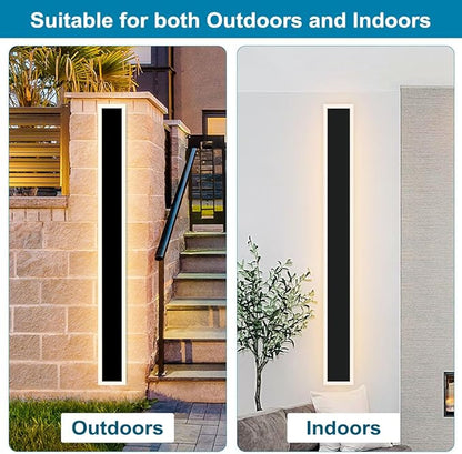 36IN Modern Outdoor Wall Light LED Long Exterior Light Fixture IP65 Waterproof Wall Lamps, Dimmable 30W 2700LM Black Wall Sconce, 3000/4000/5000KSelectable, ETL Listed
