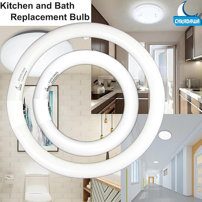 FC8T9 22W and FC12T9 32W Daylight Set , Round Fluorescent Bulb 8 inch T9 22 Watts & Circular Light Bulbs 12 inch 32 Watts kit, Circline Kitchen and Bath Fluorescent Lamp, CRI 80, DL 6500K, G10q Prong