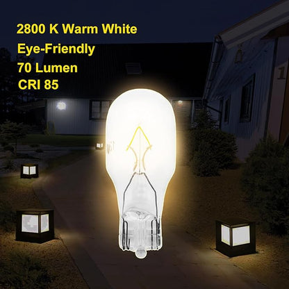 12-Pack Landscape Light Bulbs 4 Watt,12 Volt Low Voltage T5 Light Bulbs for Malibu Appliance Garden Outdoor Lamps Landscape Lights Replacement Parts -2800K Warm White,CRI 85 (Clear)