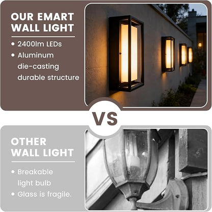 LED Outdoor Wall Sconce & Porch Sconce, 3000K 1500 Lumens, Die Cast Aluminum Porch Lights, Modern Exterior Decorative Light Fixture for Front Door, Garage, House Entrance(5.5x4.3x14.9inch)