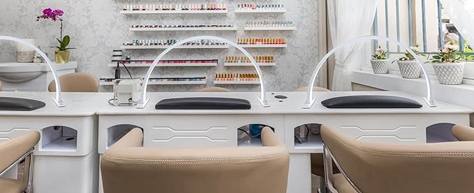 Bee Pro 29-Inch Half Moon Light for Nail Desk - Nail Light for Desk - Adjustable from 3000k to 6500k, It's Ideal for Nail Art, Eyelash Extensions, tattooing, and Skincare