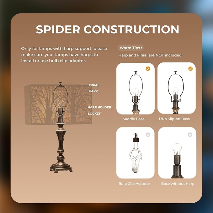 Large decorative spiderman Lamp Shade, Metal rectangular lamp shade,unique lamp shade,boho lamp shades for floor lamps,Etched Forest Tree Design, 6.8 x 12.5 x 8 inches, Black with Gold Interior