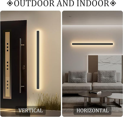 2 Pack 40Inch Long Outdoor LED Wall Lights 3000K Modern Exterior Wall Light Fixtures IP65 Waterproof for House Porch Courtyard
