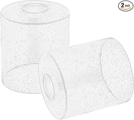 2 Pack Clear Seeded Glass Shade, Cylinder Light Fixture Replacement Globe or Cover with 1-5/8-Inch Fitter for Chandelier Wall Sconce Pendant Light, G0040