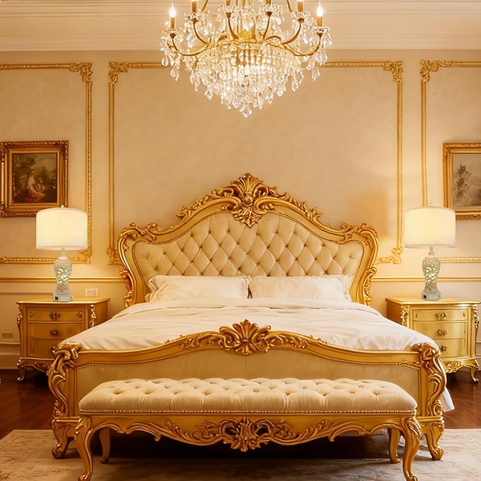 Bedside Lamps Set of 2, Stepless Dimming, 3 Color Temperatures, Bedroom Lamps for Nightstand, Table Lamp with USB Port, Living Room Table Lamp, Farmhouse Lamps for Living Room(Bulbs Included)