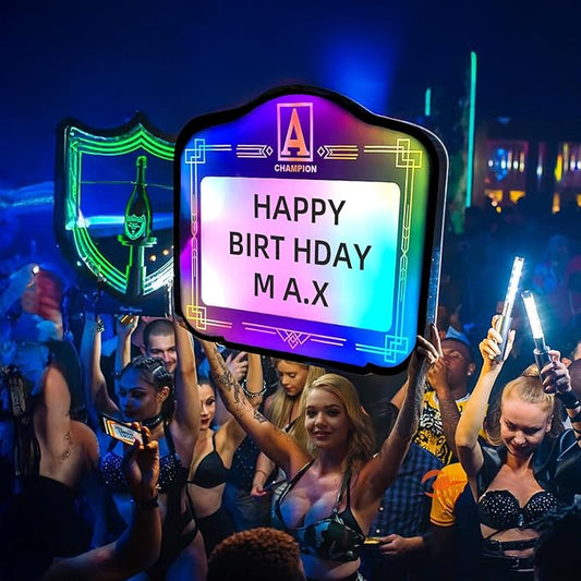 LED Handheld Bottle Service Display Sign,LED Letter Bottle Presenter,Bottle Service Lights Sign with 4 Set Letters & 1 Set Number,Nightclub LED Bottle Presenter for Home Decor, Birthday Parties,(A)