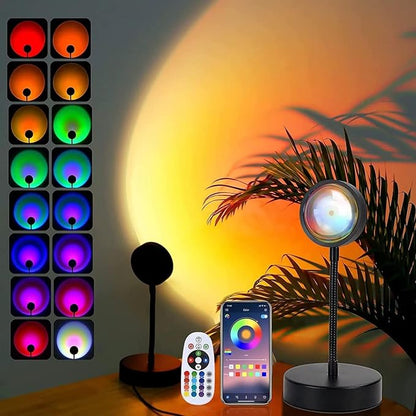 Sunset Lamp Projector Led Lights for Bedroom Night Light RGB Lights Sun Sunlight Sunrise Lamp 10w 360° Rotation Mood Lighting Home/Room Decor Christmas Gifts for Women,Desktop Multicolor