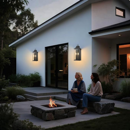 Dusk to Dawn Outdoor Lighting, Black Exterior Lighting Fixtures, 20.6’’ Outdoor Wall Sconce, IP65 Waterproof, Weather-Resistant, Outside Lights for House, Porch, Garage – E12 Bulbs Not Included