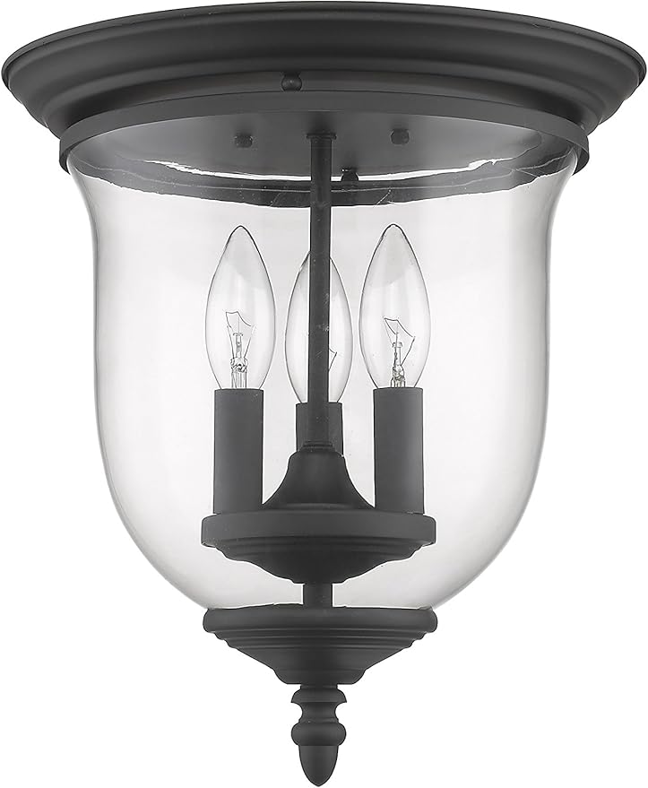 Livex Lighting 5021-04 Legacy 3-Light Ceiling Mount, Black