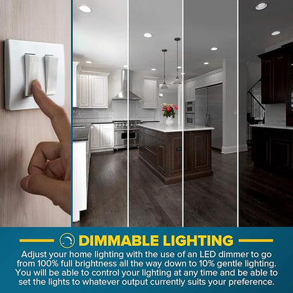 SUNPERIAN BR40 LED Light Bulbs, 13W=85W, 6500K Ultra Daylight, 1400 Lumens, Dimmable Flood Light Bulbs for Recessed Cans, Enclosed Fixture Rated, Damp Rated, UL Listed, E26 Standard Base (4 Pack)