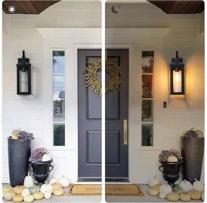 17" Large Outdoor Wall Lights Exterior 2Pack, Waterproof Exterior Wall Sconce Porch Lights Outdoor Wall Mount, Black Exterior Lighting Fixtures Coach Lights for Garage House,Bulb Not Included