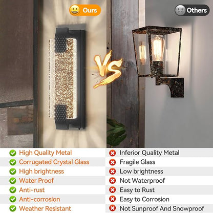 camuucci Dusk to Dawn Outdoor Light,15.7 Inches LED Porch Lights Outdoor Waterproof Modern Outside Sconce Wall Mount for Doorway Hallway Porch Patio Yard Doorway Black