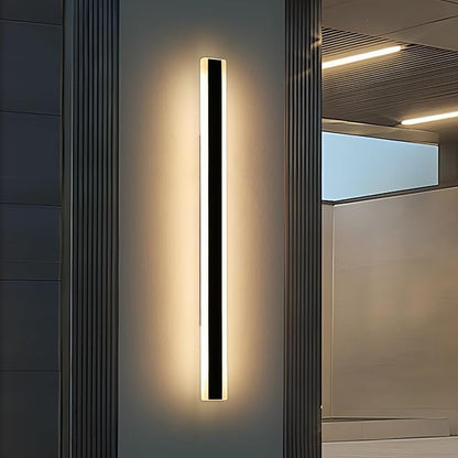 Modern Long Outdoor Wall Light, 71inch Black Exterior LED Wall Sconce, IP65 Waterproof, 3000K Warm White, Frosted Acrylic, Linear Wall Mount Lighting for Patio, Garage, Porch, Gardens