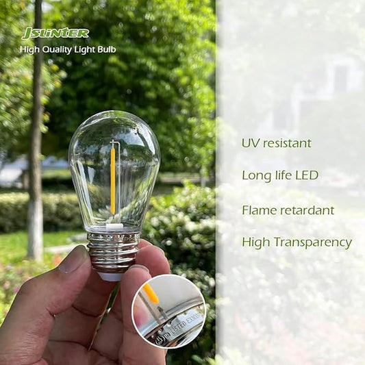 Jslinter 30-Pack LED String Light Bulbs Replacement, 1W E26 Vintage Bulbs, 2200K Warm White, Indoor/Outdoor String Lights for Wedding, Party, Xmas Decor