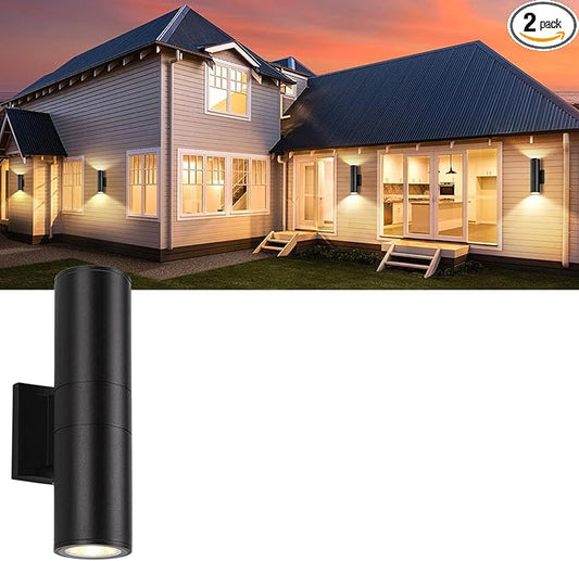14inch Outdoor LED Wall Lights,Day White 4000K 1800LM Up&Down Outdoor Wall Light Aluminum Body Waterproof IP65 E26 Base led Porch Light for Wall Patio Garage Garden.