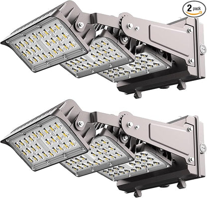 Lightdot 320W LED Wall Pack Lights, 360° Adjustable Panel with Dusk to Dawn Photocell, 48,000Lm 5000K Daylight, IP65 Waterproof & Advanced Heat Dissipation Outdoor Security Lighting(Height:35~45ft)