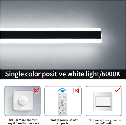 23.6inch Modern Outdoor Wall Light, Black Linear Long LED Wall Sconce, 6000K Cold White, 24W, IP65 Waterproof, Exterior Wall Light Fixture Garage Lighting for Porch, Patio, Yard, House, Garden