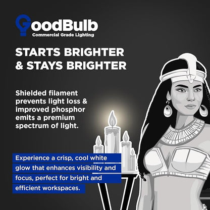 GoodBulb 54W 46 Inch T5 Fluorescent Light Bulb | 5000K Daylight White Light Medium Bi-Pin Base | 4950 Lumens 85 CRI 36000 Life Hours | Instant/Programmed Start (Pack of 40 Bulbs)