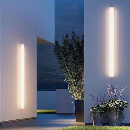 59In Long Outdoor LED Wall Light,Modern Outdoor Wall Light IP65 Waterproof 3000K for Courtyard(White)