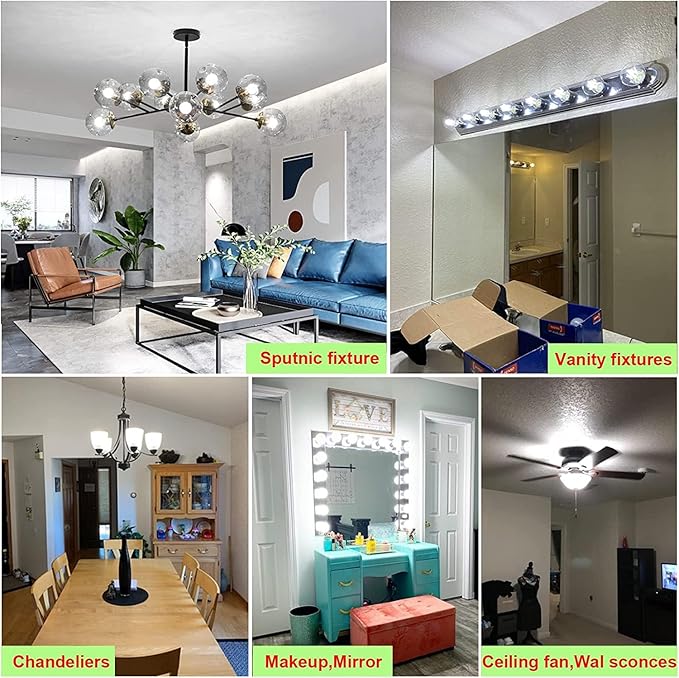 Frosted A15 LED Bulb 8W Equal E26 Bulb 75 Watt Dimmable E26 Edison Light Bulb 4000K Daylight AC120V 800LM A15 LED Bulb for Ceiling Fan,Fridge,Wall sconces,Desk lamp, Pack of 6