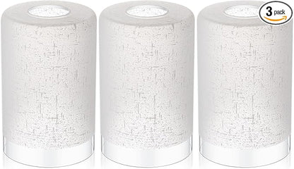 3 Pcs White Linen Frosted Glass Shade Replacements for Pendant Light Fixtures Glass Lamp Shade Cover, 1-5/8 Inch Fitter E26 Base, 4"w x 6"h, Replacement Lamp Globe for Chandelier Wall Sconce