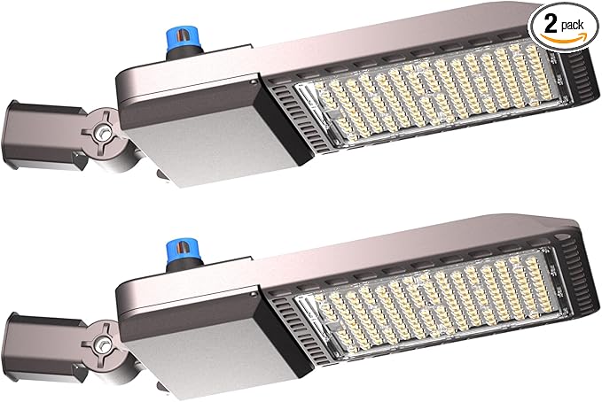 Lightdot 400W Parking Lot Lighting 60000Lm(150Lm/W) LED Parking Lot Lights Commercial with Smart Photocell Dusk to Dawn 5000K Street Light with SlipFitter Mount for Driveway,Yard,Parking Lot- 2Pack