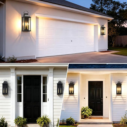 21" Large Outdoor Wall Lights 2 Packs, Black Exterior Lighting Fixtures Outdoor Sconce Light with E12 Base, 2-Light Outdoor Lanterns for Porch, Waterproof Outside Lights for House, Garage, Patio