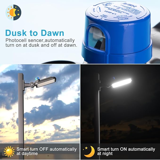 Lightdot 320W LED Parking Lot Lights Outdoor Arm Mount (48000lmEqv 1200W HPS) 5000K Parking Lot Lights Commercial with Smart Photocell Outdoor LED Pole Light for Parking Lot,Yard,Driveway- 2Pack