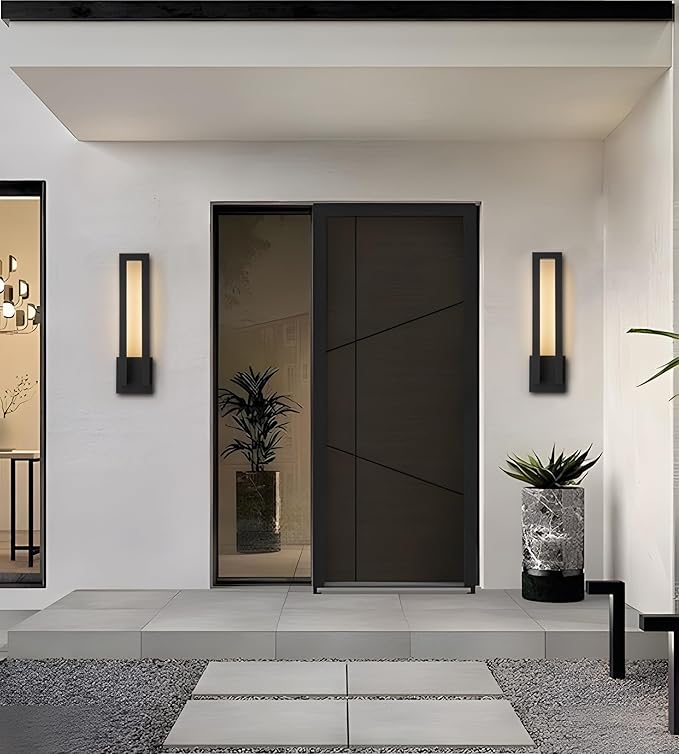 26 inch Outdoor Wall Sconce, Large Porch Led Wall Lights, Modern Black Exterior Light Fixture Wall Mount, Waterproof Patio Lighting for House, Garage