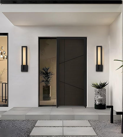 26 inch Outdoor Wall Sconce, Large Porch Led Wall Lights, Modern Black Exterior Light Fixture Wall Mount, Waterproof Patio Lighting for House, Garage