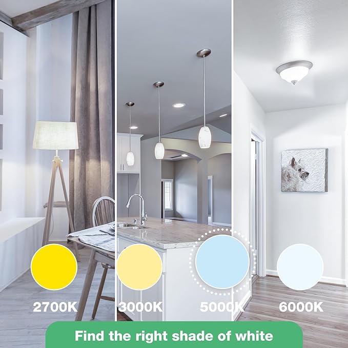 36 Pack LED Light Bulbs 100 Watt Equivalent, A19 5000K Daylight, 1500 Lumens, E26 Base, Non-Dimmable, 13 Watt Energy Efficient LED Bulbs for Home Lighting