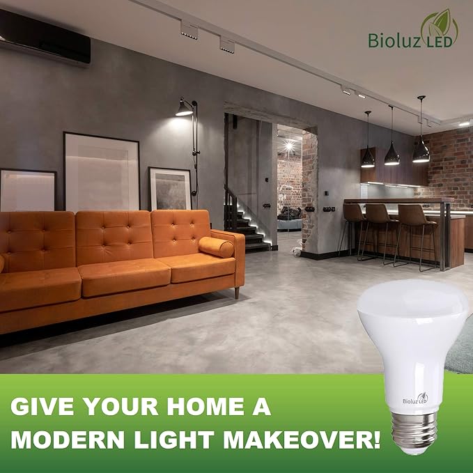 Bioluz LED 4 Pack BR20 LED Bulbs Indoor Flood Light R20 Dimmable High CRI 5000K Daylight, 50 Watt Equivalent Uses 7W, 540 Lumens UL Listed FCC RoHS Compliant