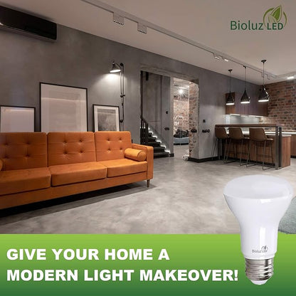 Bioluz LED 4 Pack BR20 LED Bulbs Indoor Flood Light R20 Dimmable High CRI 5000K Daylight, 50 Watt Equivalent Uses 7W, 540 Lumens UL Listed FCC RoHS Compliant