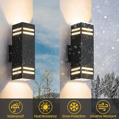 SHIMR Motion Sensor Outdoor Wall Light, Dusk to Dawn Outdoor Lighting with LED Bulbs Included, Waterproof Anti-Rust Aluminum 3 Lighting Modes Exterior Light Fixture for House Porch Garage, ETL Listed