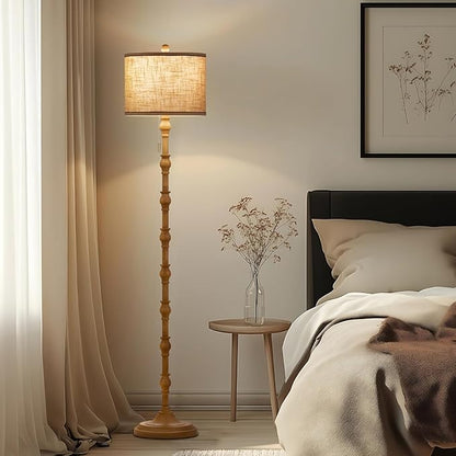 63.5'' Floor Lamps for Living Room, Farmhouse Floor Lamp for Bedroom with 3 Color Temperatures, Vintage Standing Lamps for Living Room, Living Room Light, Chain Switch, Bulb Included, Cream