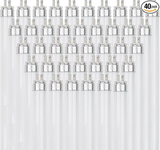 Sunlite 30322 F21T5/850 3 Foot T5 Linear Fluorescent Lamp, 21 Watts, 1900 Lumens, 5000K Daylight, Miniature G5 Bi-Pin Base, ROHS Compliant, High Performance Straight Tube, 40 Pack