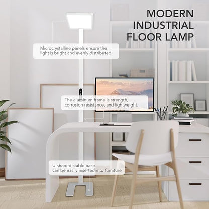 STERREN 120W LED Floor Lamp, 10000LM Super Bright Standing Lamp, Eye-Care Floor Reading Light, 76.8" Dimmable Large Lamp for Office, Living Room, Bedroom, Piano