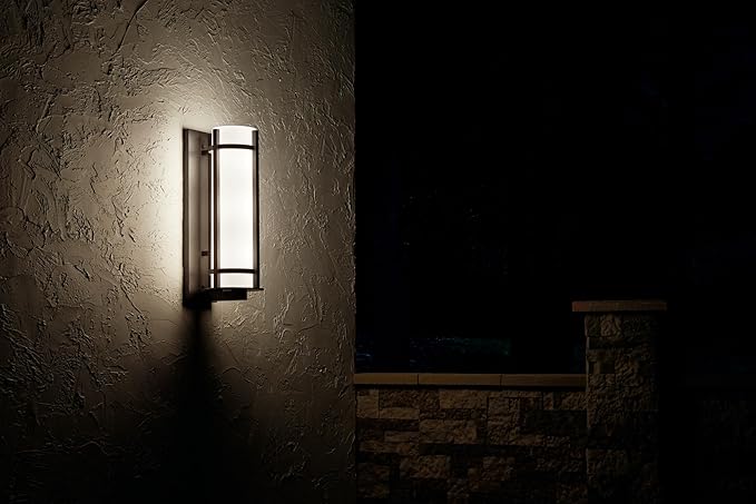 Kichler Camden 26" 3 Light Outdoor Wall Light with Opal Etched Glass in Anvil Iron