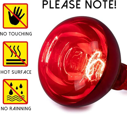 4 Pack 250W Heat Lamp Bulbs for Chicks, R40 Red Heat Lamp for Chickens, Infrared Heating Bulbs for Brooder Heater, I Incandescent Heat Bulb for Pet, Bathroom, Food