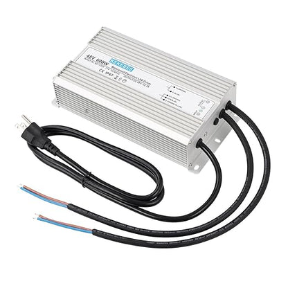 LED Driver 48V600W Waterproof Power Supply AC90-130V to DC48V12.5A Low Voltage Converter IP67 Transformer Suitable for Indoor and Outdoor LED Lighting and Any 48V DC Device